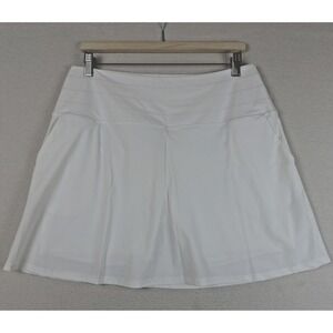 Ruby Ribbon Women's White Skort Size L Pockets Nylon Spandex Sport Golf Athletic